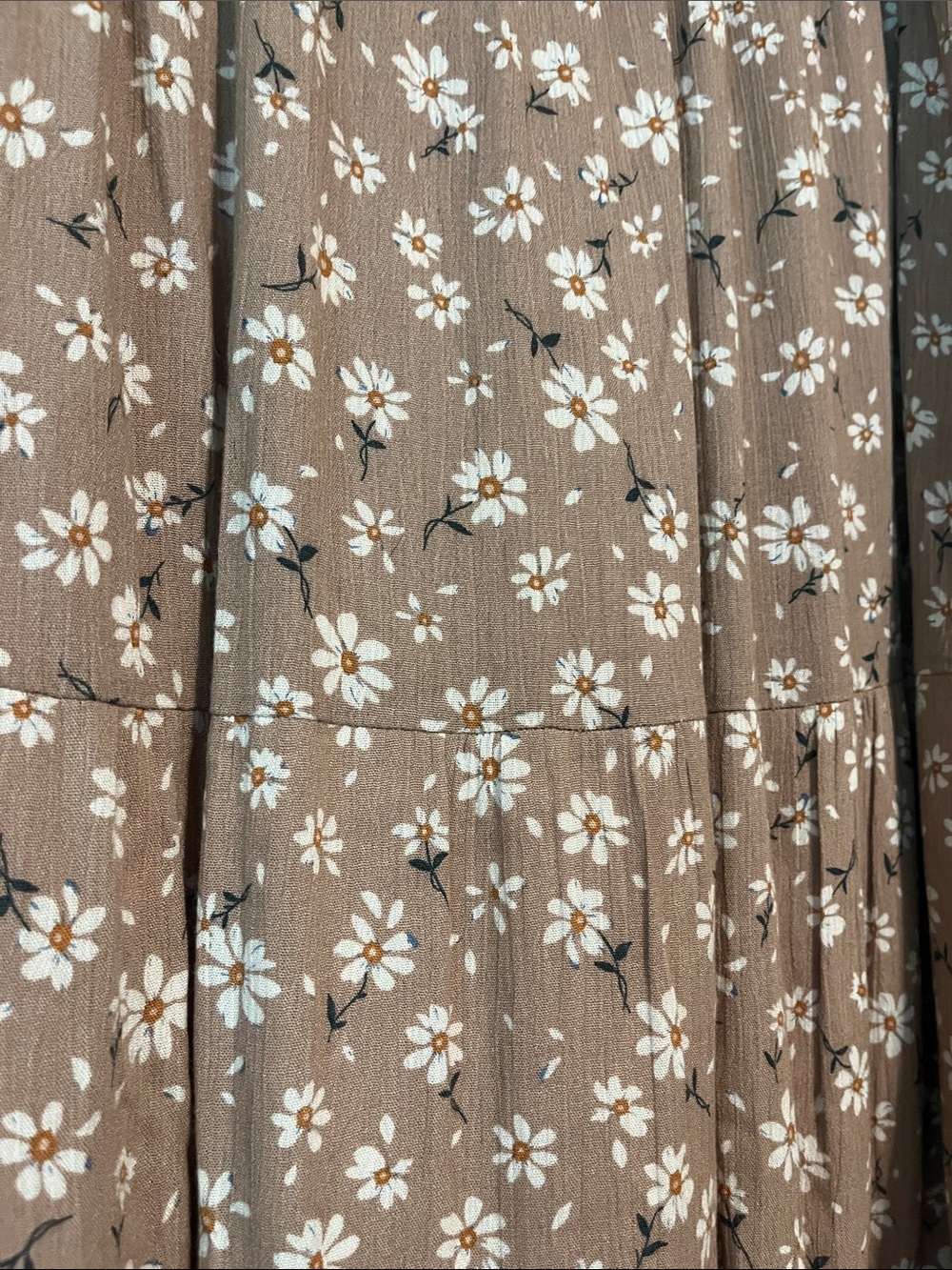 Brown Floral Maxi Skirt with Lace Detail - Picture 3 of 3